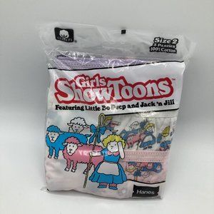 Vintage 1980s Hanes Girls Panties ShowToons Little Bo Peep Jack 'n Jill Sz 2
